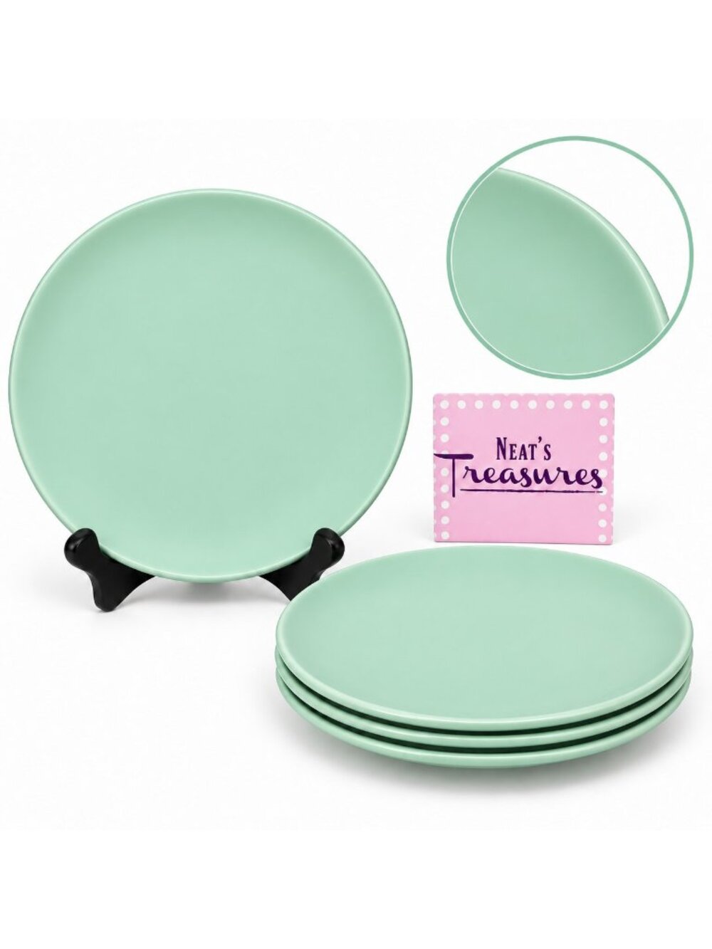 Project 62 Target AVESTA Light Sea Green Stoneware Smooth Salad Plates Set of 4